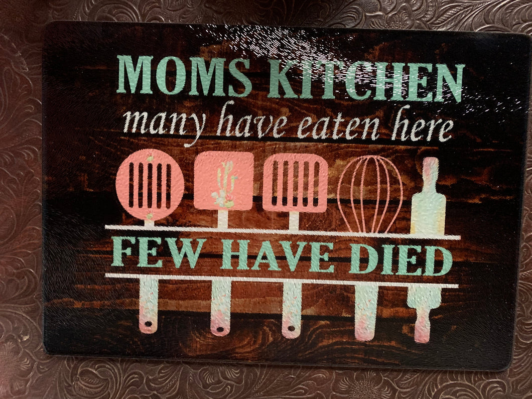 Moms Kitchen Glass Cutting Board