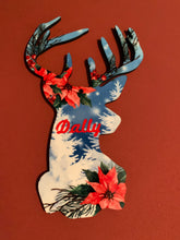 Load image into Gallery viewer, Deer Head Customizable Christmas Ornament
