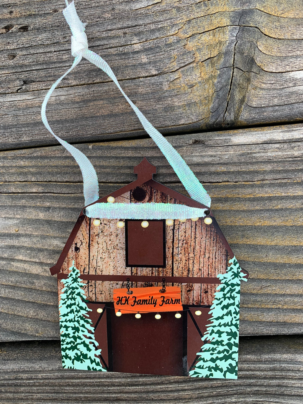 Rustic Christmas Barn Ornament