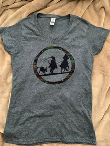 Aztec Team Roper Ladies V Neck