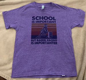 School Is Important But Barrel Racing Is Importanter T Shirt (Youth/Toddler)